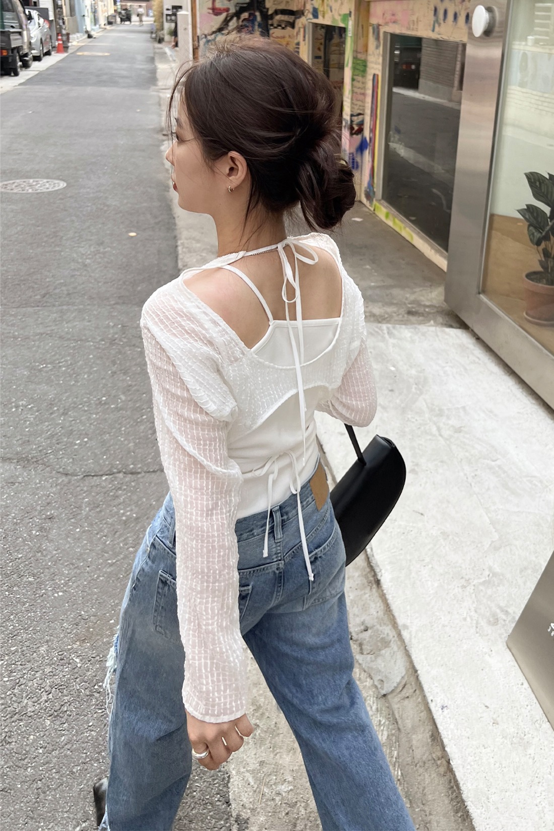 See-Through Crop Blouse - 2color